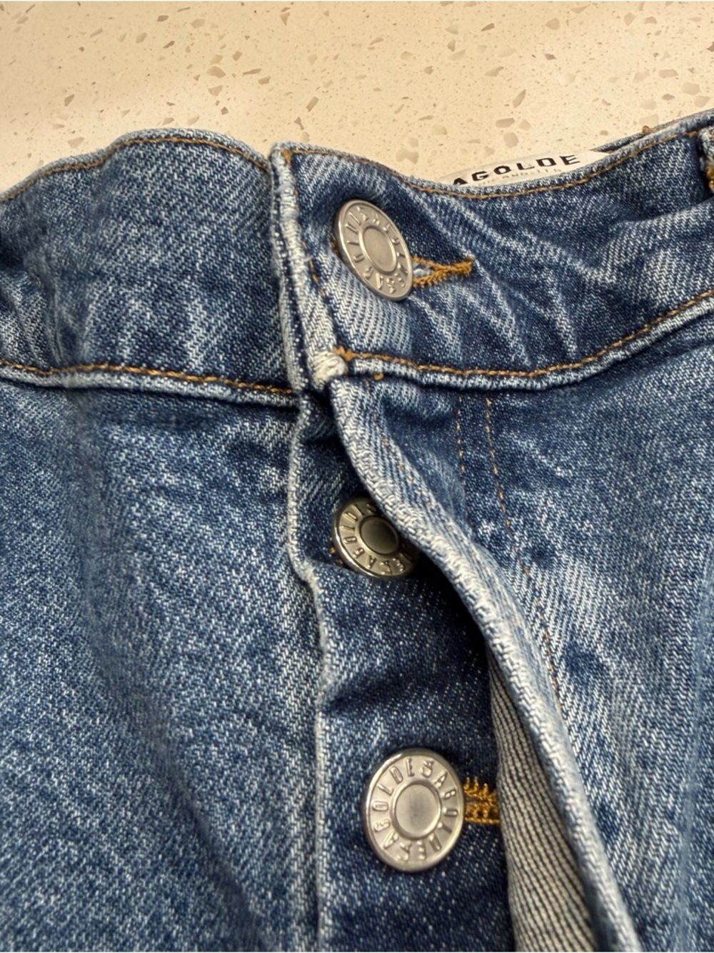 AGOLDE Riley Cropped Jeans High Rise Straight Leg Button Fly 31 - Picture 14 of 16